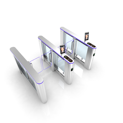 RGB Light Face Recognition Turnstile Cylindrical Swing Gate Turnstile With RFID Card Reader